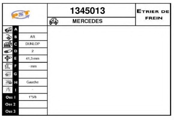 SNRA 1345013 Brake Caliper